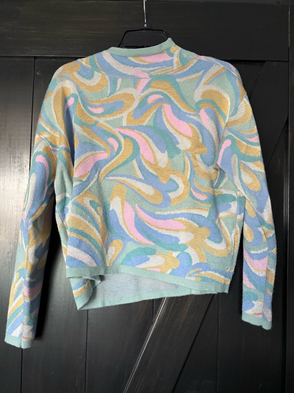 Anthropologie Pastel Swirl Crewneck Sweater - Mint, Pink, Blue, Gold